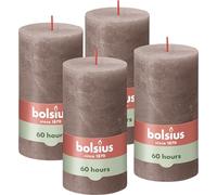 Bolsius Candele Rustiche a Colonna Shine 4 pz 130x68mm Tortora Rustico
