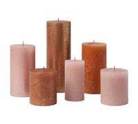 Bolsius Candele rustiche a pilastro - set regalo di 6 candele decorative per la casa - lunghezza della combustione - non profumate - cera vegetale naturale - senza olio di palma