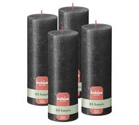 Bolsius - Candele rustiche - antracite - metallizzate - 19 cm - 4 pezzi - candele decorative - contengono cera vegetale naturale - senza olio di palma