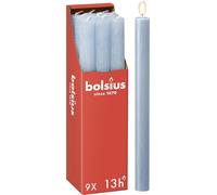 Bolsius - Candele rustiche - blu chiaro - 9 pezzi - 27 x 2,3 cm - Lunghezza dura