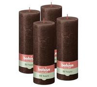 Bolsius - Candele rustiche - Marroni - 19 cm - 4 pezzi - candele decorative - senza olio di palma - con cera vegetale naturale