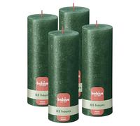 Bolsius - Candele rustiche - verde - metallizzato - 19 cm - 4 pezzi - candele decorative - contengono cera vegetale naturale - senza olio di palma