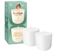 bolsius CleanLight Ricarica, Vaniglia & Fava Tonka, Candela Profumata Ricaricabile, 2 Pezzi, Durata di Combustione 24 Ore, Contiene Cera Vegetale Naturale, Concetto Sostenibile