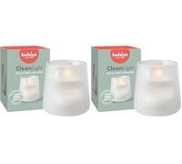 Bolsius - CleanLight Zero Starter Kit - Candela ricaricabile senza profumo - Supporto e ricarica senza profumo - Bianco satinato - Durata 20 ore - Cera vegetale naturale - Senza olio di palma