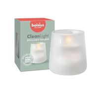 Bolsius - CleanLight Zero Starter Kit - Candela ricaricabile senza profumo - Supporto e ricarica senza profumo - Bianco satinato - Durata 20 ore - Cera vegetale naturale - Senza olio di palma