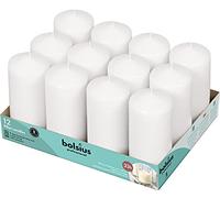 Bolsius Candele basiche per Decorazione, Cera, Bianco, Dimensione Cero Singolo: h 11.8 cm Ø5.8cm, 12 unità