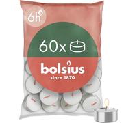 Bolsius D-light Tealight - 60 pezzi - in sacchetto - Lunghezza 6 ore - Candele decorative per la casa - Bianco - Contiene cera naturale - Senza olio di palma