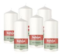 Bolsius, Essentials, Candela a Colonna Liscia, Bianca, 13 cm, Senza Olio di Palma