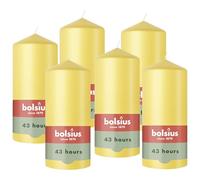 Bolsius, Essentials, Candela a Colonna Liscia, Gialla, 13 cm, Candele Decorative, Contiene Cera Vegetale Naturale, Senza Olio di Palma