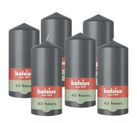 Bolsius, Essentials, Candela a Colonna Liscia, Grigia, 13 cm, Candele Decorative, Contiene Cera Vegetale Naturale, Senza Olio di Palma