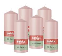Bolsius, Essentials, Candela a Colonna Liscia, Rosa Cenere, 13 cm, Candele Decorative, Contiene Cera Vegetale Naturale, Senza Olio di Palma