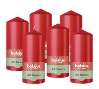 Bolsius, Essentials, Candela a Colonna Liscia, Rossa, 13 cm, Candele Decorative, Contiene Cera Vegetale Naturale, Senza Olio di Palma