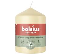 Bolsius - Essentials - candela a pilastro - beige - 8cm - 6 pezzi - candela decorativa - contiene cera vegetale naturale - senza olio di palma