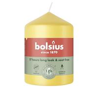 Bolsius - Essentials - candela a pilastro - giallo - 8cm - 6 pezzi - candela decorativa - contiene cera vegetale naturale - senza olio di palma