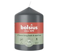 Bolsius - Essentials - candela a pilastro - grigio - 8cm - 6 pezzi - candela decorativa - contiene cera vegetale naturale - senza olio di palma