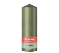 Bolsius - Essentials - candela a pilastro - oliva - 20cm - 6 pezzi - candela decorativa - contiene cera vegetale naturale - senza olio di palma