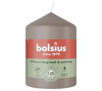 Bolsius - Essentials - candela a pilastro - tortora - 8cm - 6 pezzi - candela decorativa - contiene cera vegetale naturale - senza olio di palma