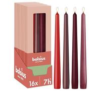 Bolsius Essentials - Candele a punta liscia - 24,5 cm - 16 pezzi - 7,5 ore - senza olio di palma - con cera vegetale naturale