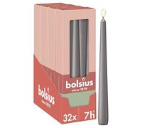 Bolsius Essentials - Candele a punta liscia - antracite - 24,5 cm - 32 pezzi - candele decorative - senza olio di palma