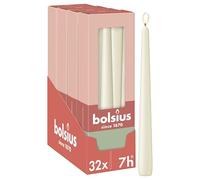 Bolsius Essentials - Candele a punta liscia - avorio - 24,5 cm - 32 pezzi - candele decorative - senza olio di palma