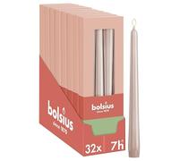 Bolsius Essentials - Candele a punta liscia - rosa chiaro - 24,5 cm - 32 pezzi - 7,5 ore - candele decorative - senza olio di palma - con cera vegetale naturale
