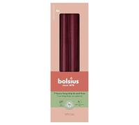 Bolsius Essentials - Candele a punta liscia - rosso metallizzato - 24,5 cm - 32 pezzi - candele decorative - senza olio di palma