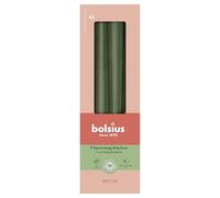 Bolsius Essentials - Candele a punta liscia - verde metallizzato - 24,5 cm - 32 pezzi - candele decorative - senza olio di palma