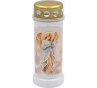 Bolsius - Grave light nr 6 + lid - Angelo - 70H - esterno - candele commemorative - contiene cera vegetale naturale - senza olio di palma