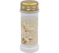 Bolsius - Grave light nr 6 + lid - Lily - 70H - esterno - candele commemorative - contiene cera vegetale naturale - senza olio di palma