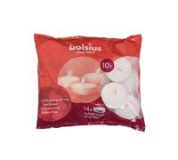 Bolsius Maxi candele tealight bianco - confezione da 14 - lunga durata 10 ore - decorazione interno - inodore - senza fumo - cera naturale vegana - senza olio di palma - lumini XXL