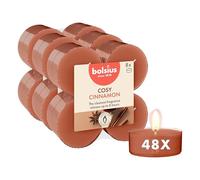 Bolsius - Maxi lumini profumati - mela e cannella - Marrone - 48 pezzi - Estratti naturali - Contiene cera vegana - Senza olio di palma