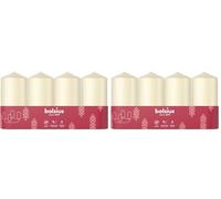 Bolsius - Set di 8 candele a colonna lisce - Avorio - 100 x 48 mm - Candele decorative - Lunga durata - Non profumate - Con cera vegetale naturale - Senza olio di palma