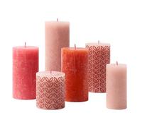 Bolsius Set regalo di candele rustiche - Poppy Sunset - Scatola di 6 candele - candela domestica - decorazione per interni - include cera vegana naturale - senza olio di palma