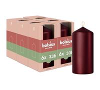 Bolsius - Special Essentials - Candele Cilindriche Lisce - Set da 6 - Rosso Metallizzato - 12 cm - Candele Decorative - Realizzate con Cera Naturale di Origine Vegetale - Senza Olio di Palma