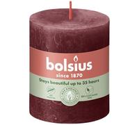 Bolsius Stub Velvet Red Ø68 mm - altezza 8 cm - rosso scuro - 35 ore di combustione