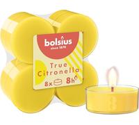 Bolsius True Citronella - Maxi luci profumate - Citronella - 8 pezzi - 8 ore di combustione - Candele per esterni - Cera naturale - con estratti naturali - Senza olio di palma
