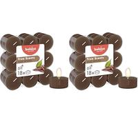 Bolsius - True Scents - 18 Candele Profumate per Tealight - Oud Wood - Durata Lunga della Combustione di 6 Ore - Diametro 39 mm - Contiene Estratti Naturali - Cera Vegetale - Senza Olio di Palma