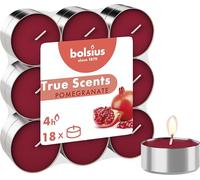 Bolsius True Scents - Set di 18 candele riscaldate al profumo - Pomegranate - Durata di Combuszione: 4 ore - Decorazione per la casa - Estratti naturali - Con cera naturale vegana - San Valentino