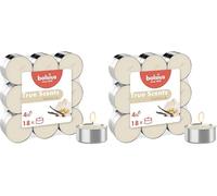 Bolsius True Scents Tealights Profumati in Aluminium Cup - Fragranza Vaniglia - Set di 36 Pezzi - Colore Crema - Lunga Durata di 4 Ore - Candele Decorative - Cera - Senza Fumo - Valentino