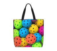 Bolso de mano para mujer, con estampado de bolas de colores, bolso de hombro con cremallera, bolso de mano de gran capacidad, bolsa de supermercado reutilizable