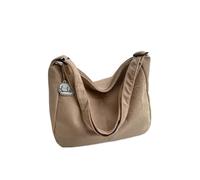 Bolso Tote de Pana para Mujer Borsa a Tracolla da Donna in Velluto a Coste, Grande capacità, a Righe Vintage, con Chiusura a Cerniera, Borsa a alla Moda for l'uso Quotidiano(Khaki)