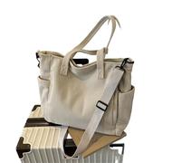 Bolso Tote de Pana para Mujer Borsa a Tracolla Versatile, for College, Vento, pendolarismo, in Velluto a Coste, Quadrata, Unisex, Grande capacità, for Il Tempo Libero, Portatile, a(White)