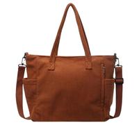 Bolso Tote de Pana para Mujer Borsa a Tracolla Versatile, for College, Vento, pendolarismo, in Velluto a Coste, Quadrata, Unisex, Grande capacità, for Il Tempo Libero, Portatile, a(Brown)
