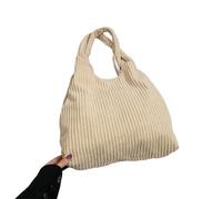 Bolso Tote de Pana para Mujer Borse a Mano in Velluto a Coste morbide e ad Alta capacità for Donna, Borsa a Tracolla da Viaggio, Casual Shopper(Beige)