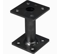 Bolt Down 80 mm nero (confezione da 1) supporto per pergola sopraelevata palo base supporto resistente zincato 4 mm staffa per recinzione - recinzione, terrazze