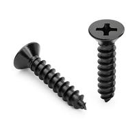 Bolt Dropper 8 x 1 viti nere, Xylan rivestito in acciaio inox a testa piatta Phillips (100 pezzi), 18-8 (304) in acciaio inox