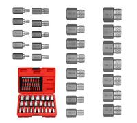 Bolt Extractor Kit, 25 Piece Heavy Duty Socket Set for Removing Damaged Stripped Broken Screws Bolts Nuts Studs, High Strength Metal Hand Tools, Repair Tool Kit for Automotive Machinery Furniture