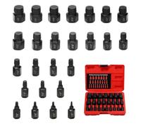 Bolt Extractor Kit, Metal Hand Tool Set, 25-Piece Socket Extractor, Heavy Duty Screw Nut Remover, Professional Stripped Bolt Removal Tool Ideal for Machinery Damaged Screws Studs Nuts Use
