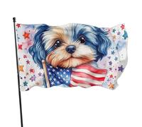 BoltPack Bandiera americana Cane Stampa Giardino Bandiera 90x150cm Stagioni Bandiera Vacanza Con Occhielli Per Decorazioni Esterne Forniture Per Il Partito