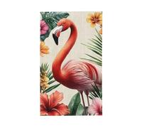 BoltPack Bandiera da giardino con fenicottero rosa con stampa floreale, 90 x 150 cm, per le stagioni, con occhielli per decorazioni esterne e forniture per feste